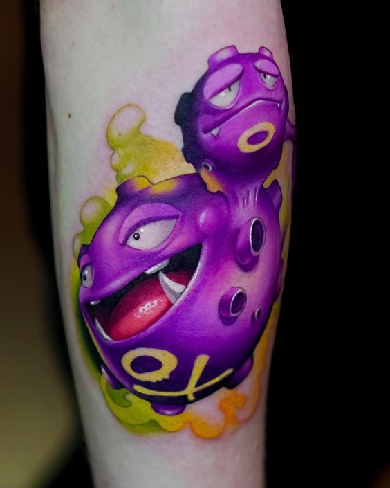 tatuagem do Pokemon Weezing