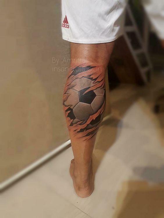 ab6109241fdc3fa525a6a6b82534cbfc Tatuagem de Bola de Futebol na perna