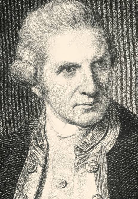 Retrato clássico de um homem histórico em uniforme naval com detalhes do século XVIII.