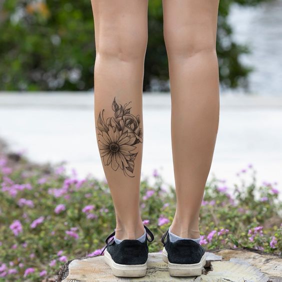 tatuagem na panturrilha feminina06