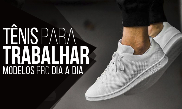 Tênis branco casual para o trabalho, ideal para o dia a dia, conforto e estilo em qualquer ambiente.