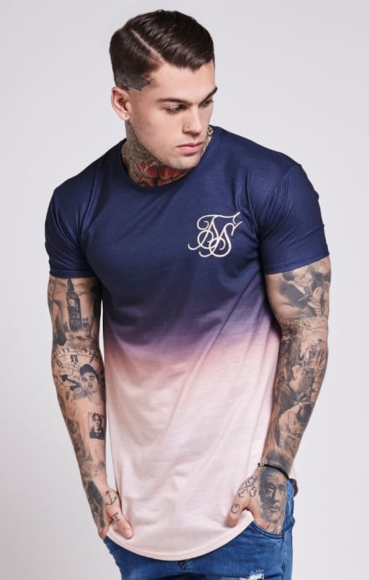 siksilk peach horizon curved hem tee peach navy p1255 12915 medium