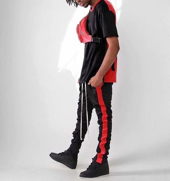 look masculino vermelho e preto2528222529