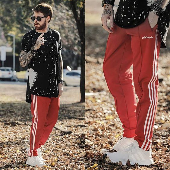 look masculino vermelho e preto2528292529