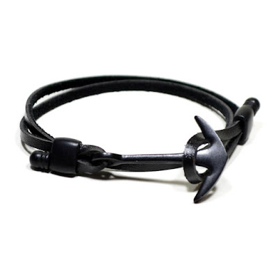 pulseira masculina em couro vascon black series key design