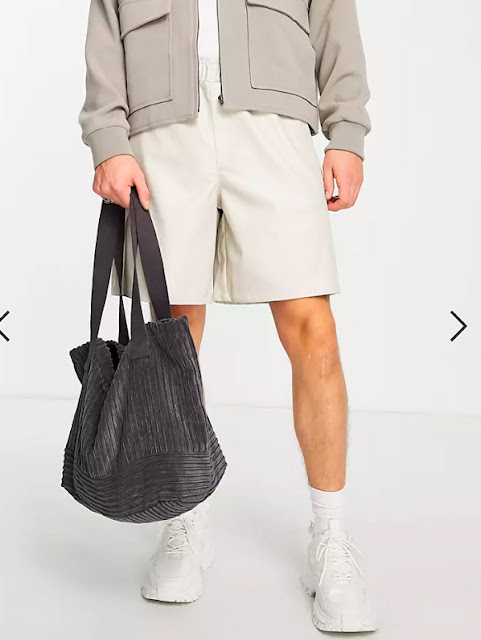 bermuda masculina pu couro fake204