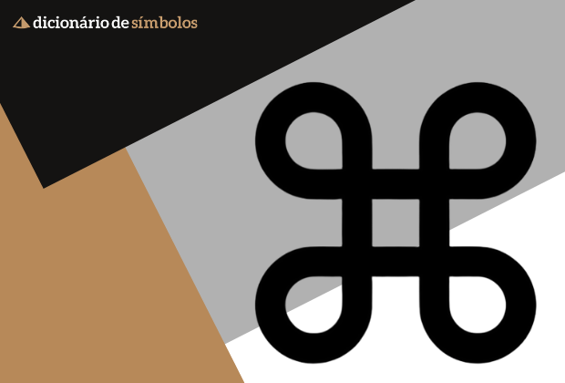6-simbolos-que-a-gente-ve-todos-os-dias-e-nao-sabe-qual-a-origem-e-o-que-significam-5_xl Símbolo preto com quatro loops em fundo geométrico nas cores preto, cinza e marrom.