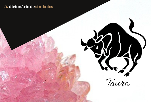 significado-do-quartzo-rosa-a-pedra-do-amor-4_xl Um cristal rosa ao lado de uma ilustração de touro preto em fundo branco com texto "Touro" e "dicionário de símbolos".