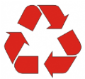 simbolos-de-reciclagem-3_xl Três setas vermelhas formando um triângulo, simbolizando reciclagem, em fundo branco.